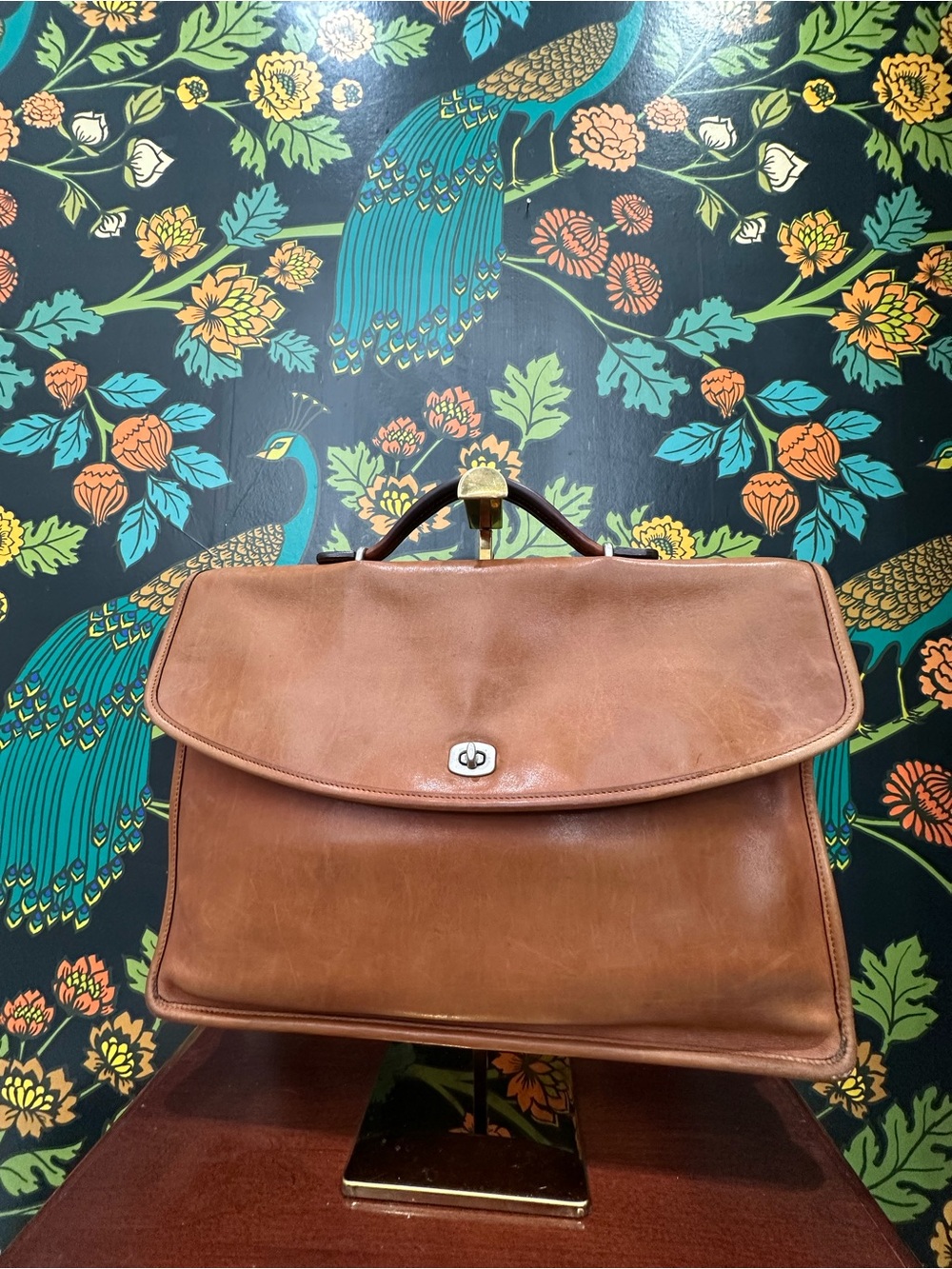 Vintage Coach Glove Tanned Leather Briefcase Bag | 1993 Cognac Camel with COA - Picture 5 of 17